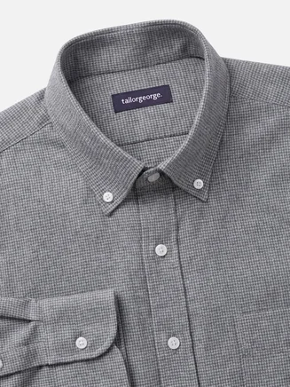 Gray mini-plaid flannel shirt