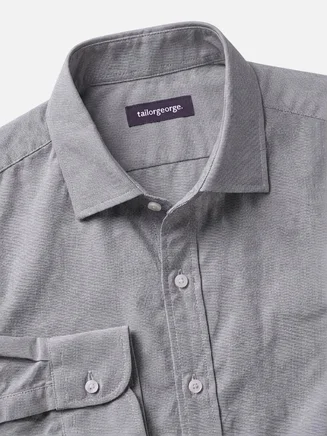 Solid grey sport Oxford shirt