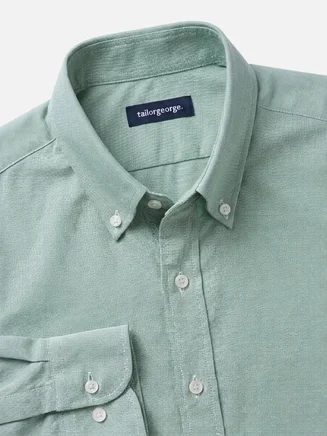 Solid green sport Oxford shirt