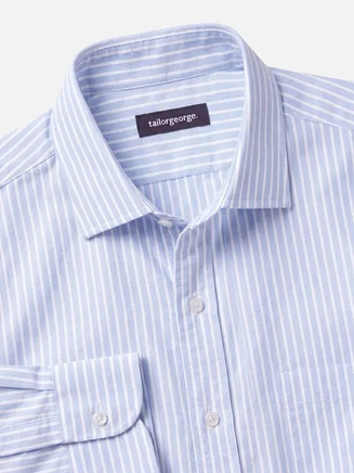 Striped sky blue Oxford Shirt