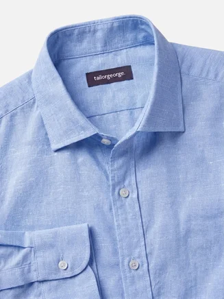 Plain sky blue Linen Shirt