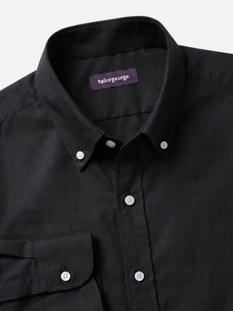Plain black Linen Shirt
