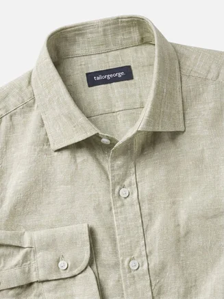 Plain beige Linen Shirt