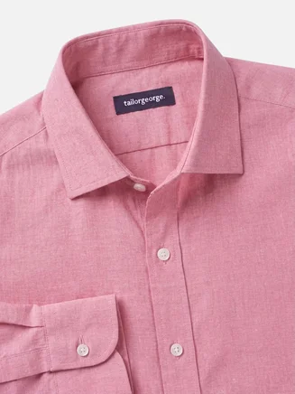 Solid Red Fil-à-Fil Shirt