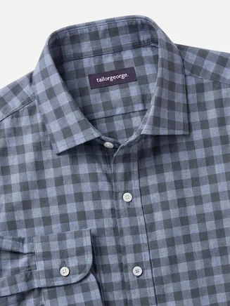 Blue Checked Flannel Shirt